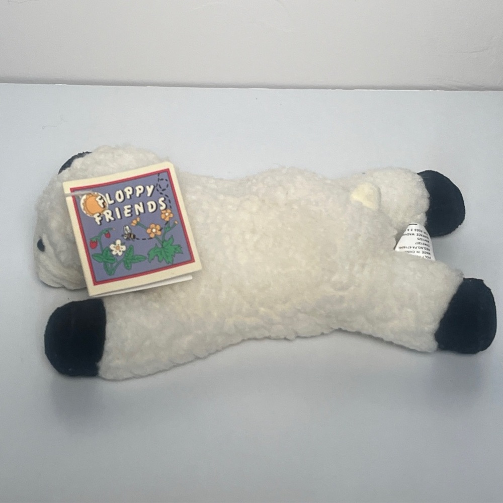 RARE Vintage Floppy Friends Sherpa Small Stuffed Plush Lamb Sheep Toy W/ TAGS